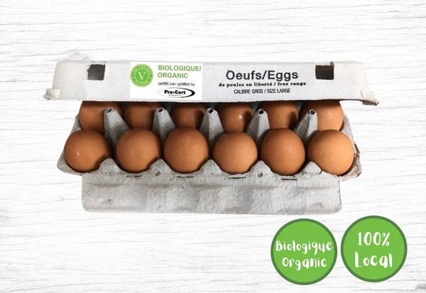 6 Organic Free-Range Large Brown Eggs, Les Fermes Valens on Sale