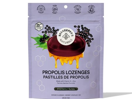 Elderberry Propolis Lozenges by Beekeeper’s Naturals, 50g For Discount