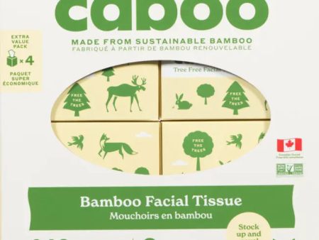 Bamboo Facial Tissues by Caboo, 4 boxes For Discount