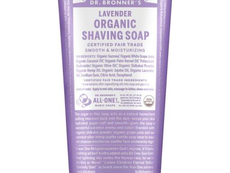 Lavender Organic Shaving Soap for Men and Women by Dr. Bronner s 207ml on Sale