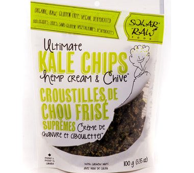 Solar Raw Organic Ultimate Kale Chips Hemp Cream & Chive by Eco Ideas, 100g Hot on Sale