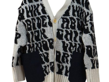 Alphabetic Jacquard Cardigan on Sale