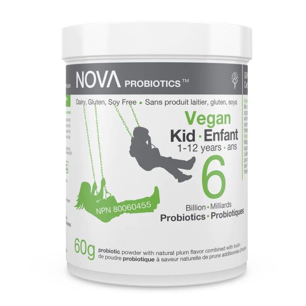 Vegan probiotics Kid 1 to 12 (6 milliards probiotiques) by Nova, 60g For Cheap