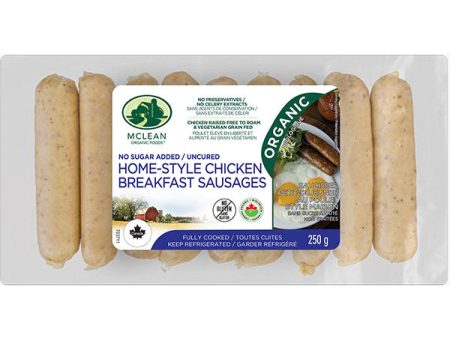 Organic Home-Style Chicken Breakfast Sausages by Mclean Organic Foods, 250g Fashion