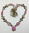 Bi-color tourmaline necklace in sterling silver Sale