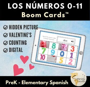 Boom Cards Valentine s Numbers in Spanish for PreK and Elementary Cheap