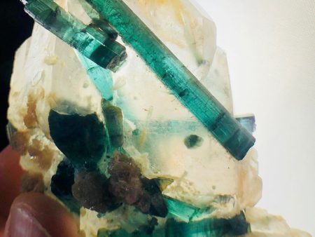 Blue Green Tourmaline (Indicolite), w  Quartz Online