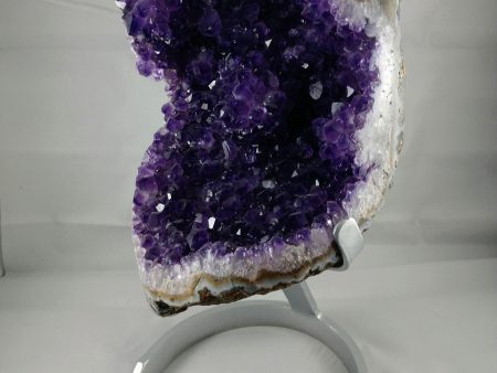 Amethyst Geode, 7.37 lbs. w  Custom Metal Stand on Sale