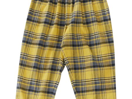 Yellow x Black Checked Trousers Fashion