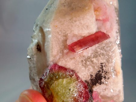 Quartz w  Pink & Green Tourmaline on Sale