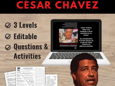 César Chávez Reading Passages and Activities in Spanish Sale