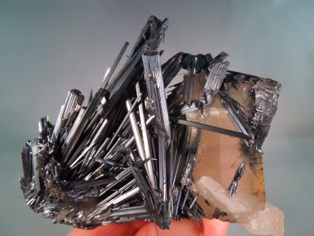 Stibnite w  Calcite Fashion