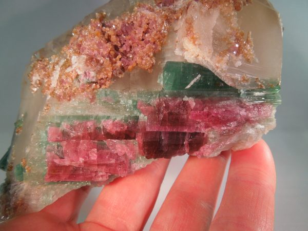 Smoky Elestial Quartz w  Tourmaline & Lepidolite, 1.56 lbs. Fashion