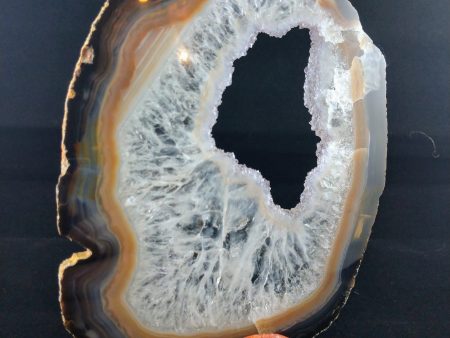 Agate Slice with Wooden Display Stand Cheap