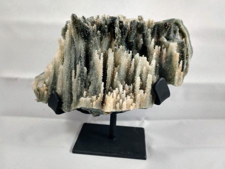 Black Quartz Stalactite Formation, 1.32 lbs. w  Custom Metal Stand Online