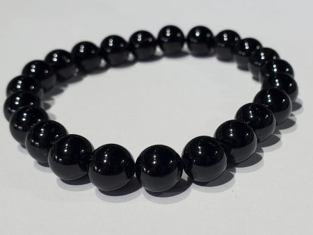 Black Tourmaline Bead Bracelet For Sale