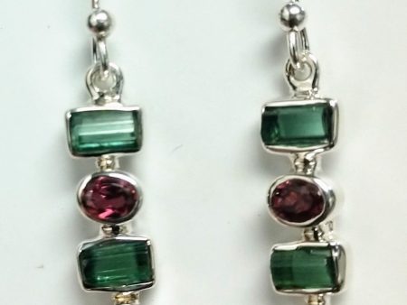 Bi-color tourmaline earrings Online Hot Sale