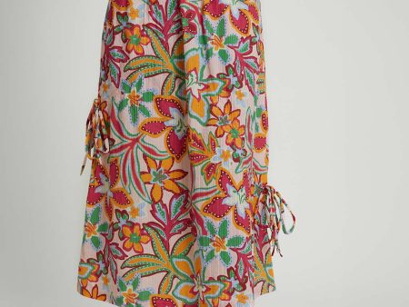 Botanical Seersucker Cotton Midaxi Skirt on Sale