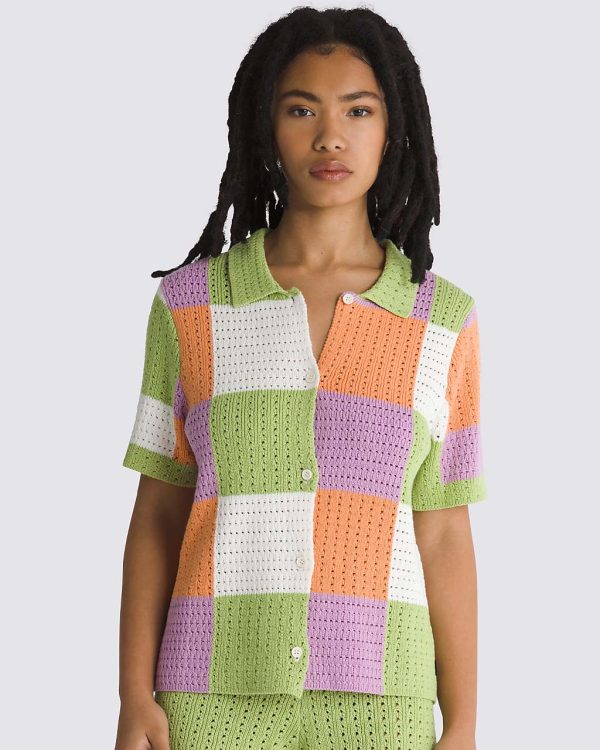 Morrison Checker Sweater - Leaf Green Online now