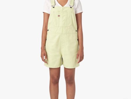 Relaxed Fit Duck Bib Shortalls - Pale Green on Sale