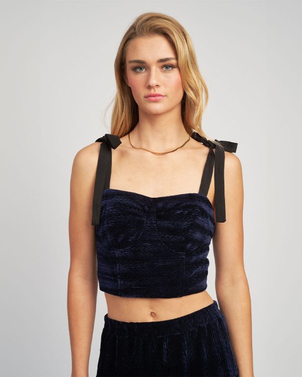 Micah Bustier Top - Navy Hot on Sale