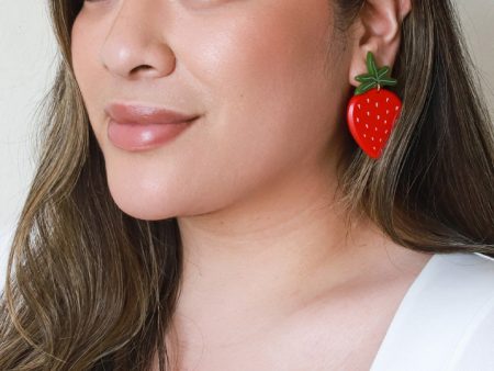 Large Strawberry Earrings Online now