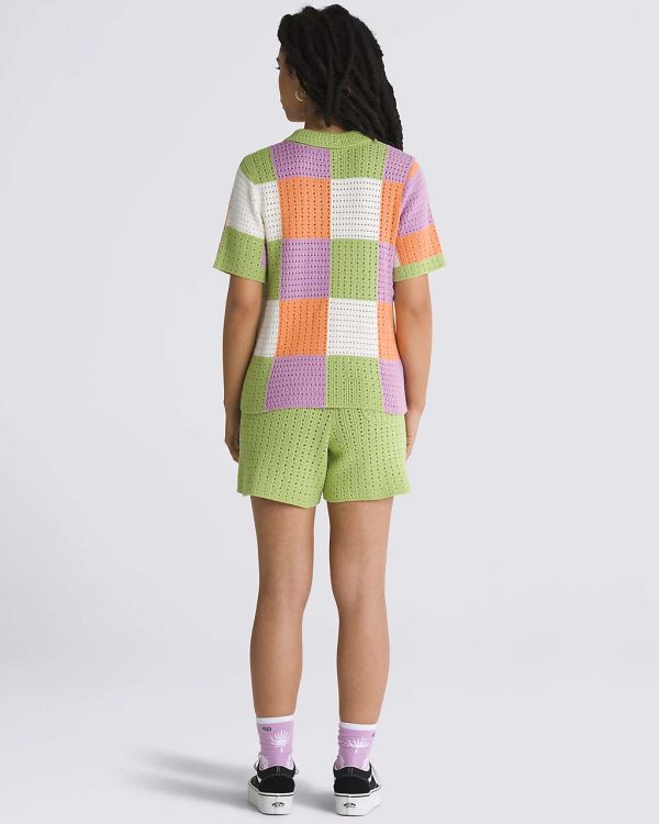 Morrison Checker Sweater - Leaf Green Online now