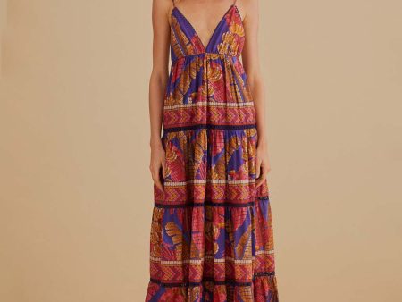 Blue Forest Mosaic Sleeveless Maxi Dress Sale