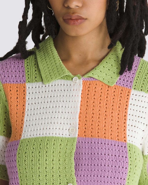 Morrison Checker Sweater - Leaf Green Online now