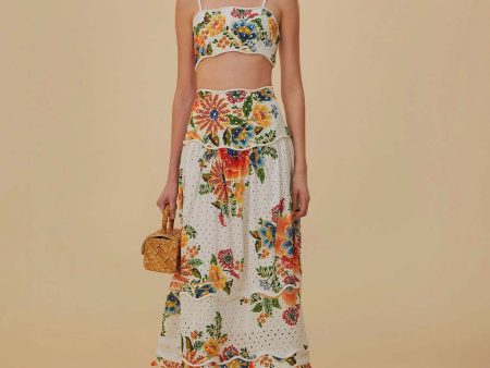 Off-White Delicate Garden Midi Skirt on Sale